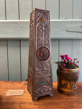 Jewelled Arts & Crafts pewter obelisk, c. 1900–1925