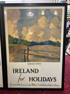 Pair of London Midland & Scottish Railways travel posters, illustrated by Paul Henry. “Ireland for the holidays”