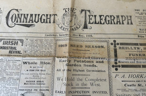 An excellent pair of Connaught Telegraph newspapers from 1919 and 1923