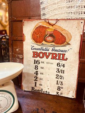 Antique Bovril Advertising showcard - 1900-1910 - Concentrated Goodness!