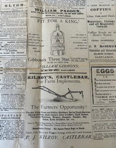 An excellent pair of Connaught Telegraph newspapers from 1919 and 1923