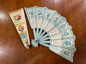 The Language of Flowers, Paper Fan Christmas Card, Printed 1875 by Robert Canton.