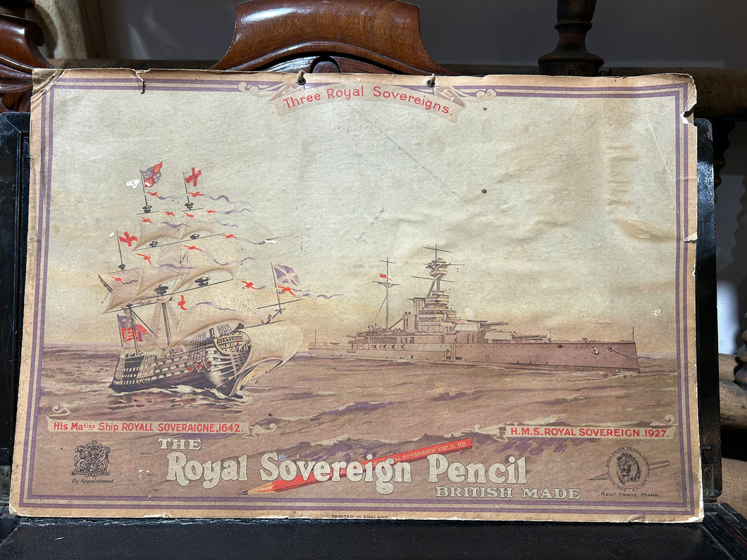 Original advertising showcard for “Royal Sovereign Pencil Co” - 1927