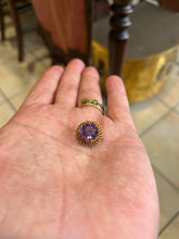 Gold and Amethyst filigree scroll brooch 1890-1915.