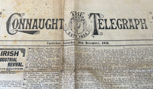 An excellent pair of Connaught Telegraph newspapers from 1919 and 1923