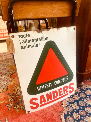 Mid-Century Enamel Sign - Sanders Animal Feeds