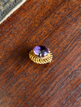 Gold and Amethyst filigree scroll brooch 1890-1915.
