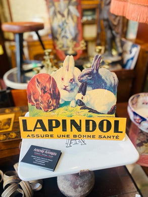 Lapindol Counter top Showcard - Vintage Advertising sign - Rabbit Health
