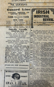 An excellent pair of Connaught Telegraph newspapers from 1919 and 1923