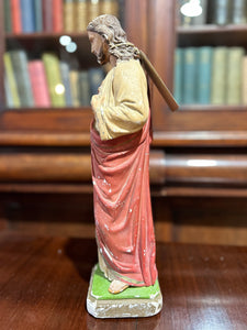 Chalk-ware Sacred Heart Statue - Jesus Christ! - 1940’s