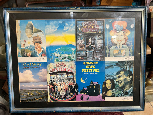 Collection of miniature Galway Arts Festival Posters - Framed