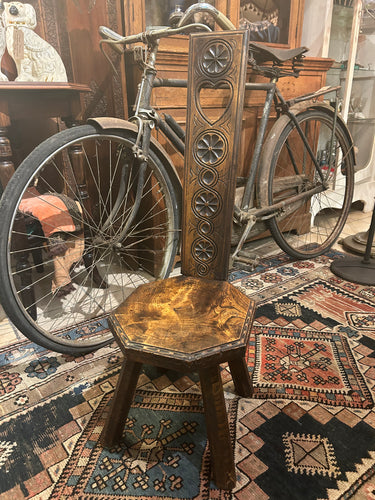 Antique Oak Spinning Chair.