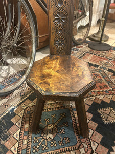 Antique Oak Spinning Chair.