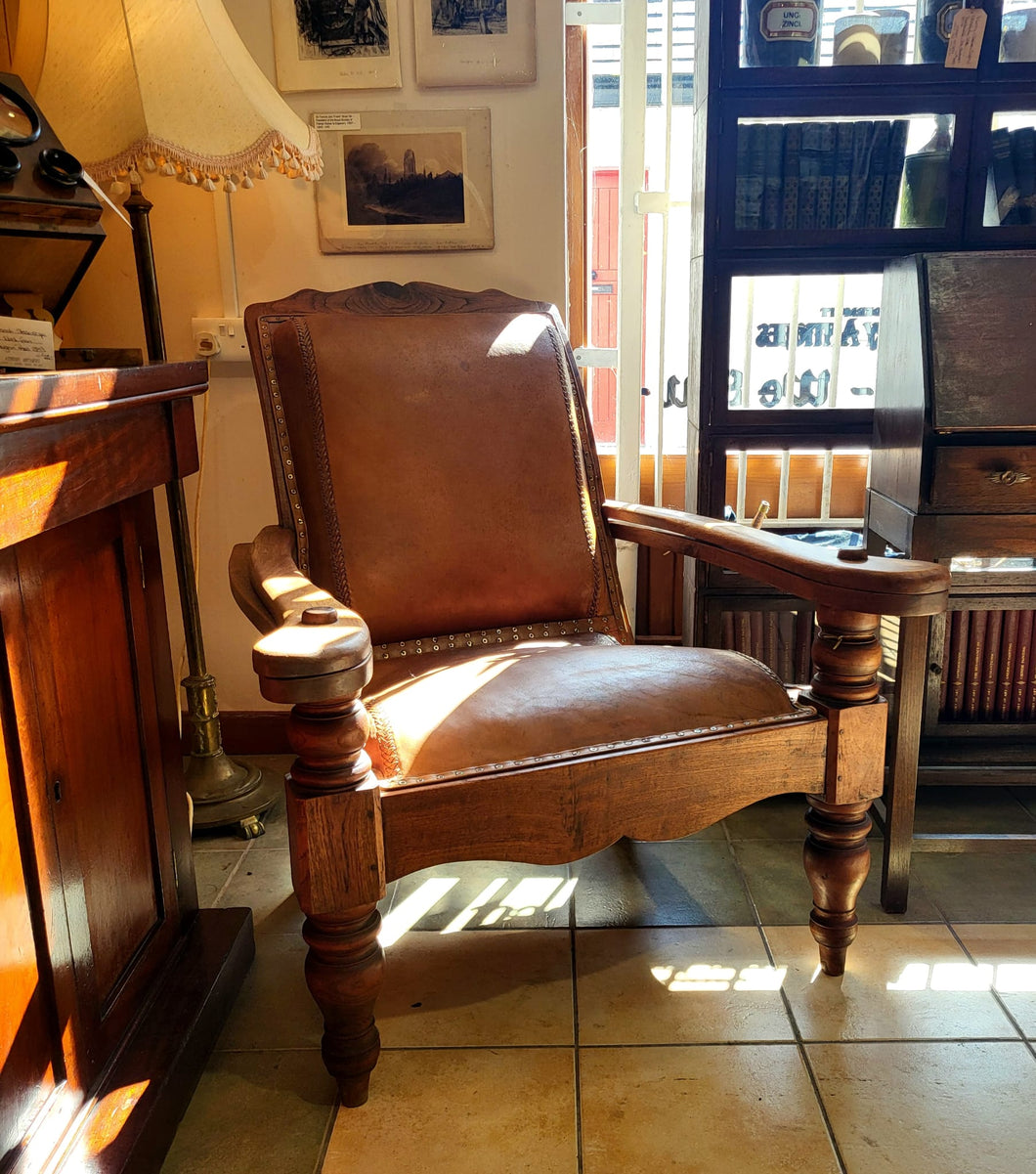 Large Anglo-Indian Walnut Plantation Chair