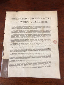 Quaker Splinter Group Propaganda Flyer, Post Marked Waterford 1844.